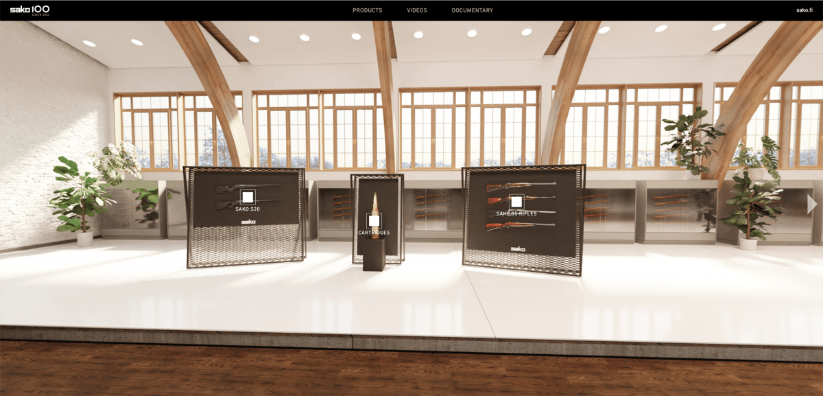 Sako S20 and 85 model rifles and cartridges on a virtual exhibition stands